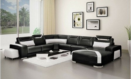 Mason - U - Leather Sofa Lounge Set